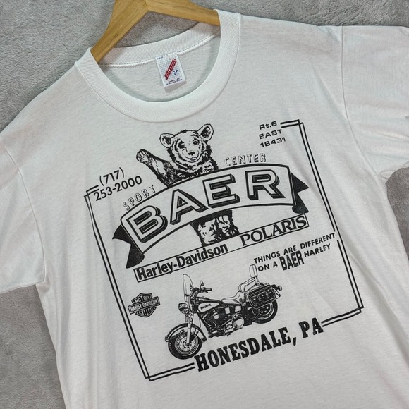 Vintage Baer Harley Davidson Polaris Graphic Tee T-Shirt Men's Sz Large Jerzees‎ - Picture 1 of 12